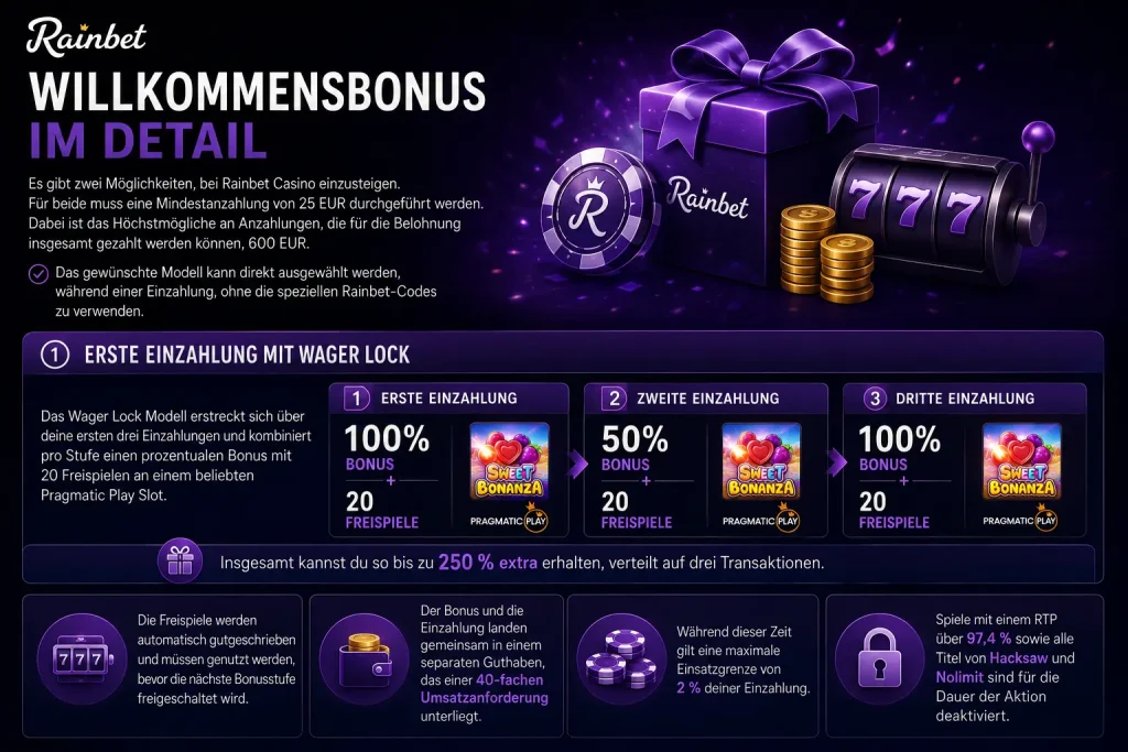 Rainbet Willkommensbonus